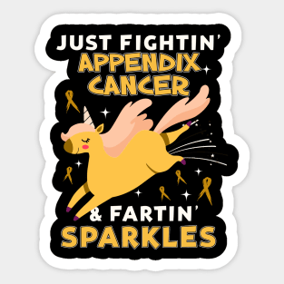 appendix cancer funny unicorn farting sparkles Sticker